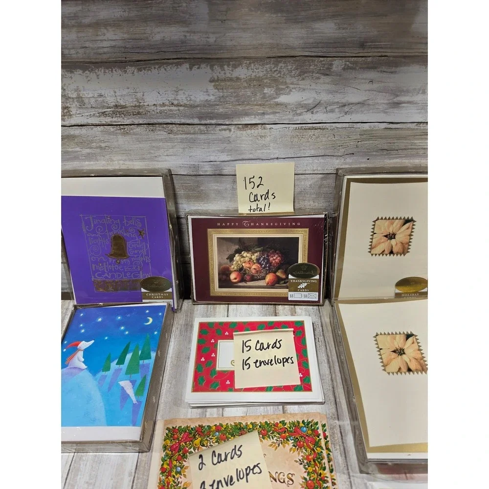Hallmark Holiday Greeting Card Lot 152 Count Christmas Thanksgiving Envelopes